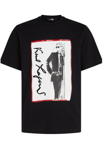 Karl Lagerfeld T-Shirt mit Logo-Print - Schwarz