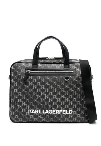 Karl Lagerfeld Aktentasche mit Monogramm-Print - Schwarz