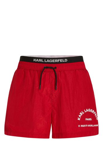 Karl Lagerfeld Badeshorts mit Logo-Bund - Rot