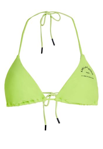 Karl Lagerfeld Triangel-Bikini mit Logo-Print - Grün