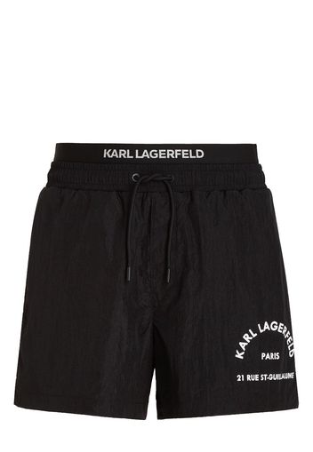 Karl Lagerfeld logo-print drawstring boardshorts - Schwarz