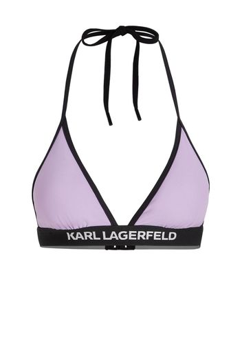 Karl Lagerfeld Triangel-Bikinioberteil mit Logo - Violett