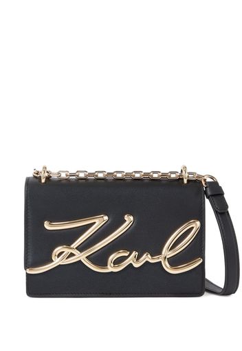 Karl Lagerfeld K/Signature leather crossbody bag - Schwarz