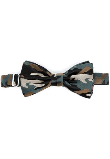 Karl Lagerfeld camouflage-print silk bow tie - Grün