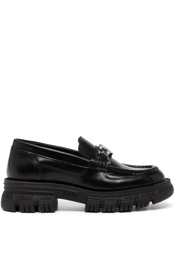 Karl Lagerfeld logo-engraved leather loafers - Schwarz