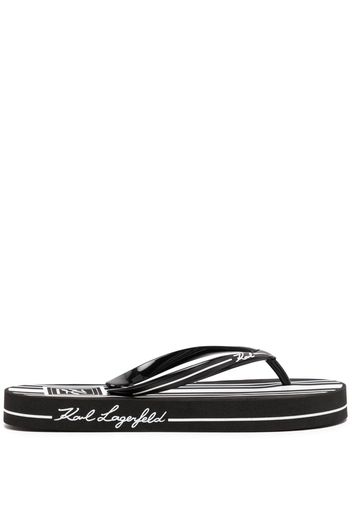 Karl Lagerfeld Kosta logo-print flip-flops - Schwarz