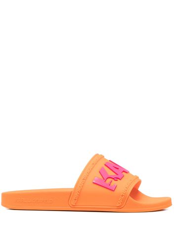 Karl Lagerfeld Kondo logo-print slides - Orange