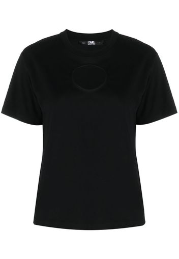 Karl Lagerfeld cut-out cotton T-shirt - Schwarz