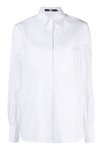 Karl Lagerfeld wide-sleeves necktie shirt - Weiß