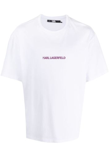 Karl Lagerfeld T-Shirt aus Bio-Baumwolle mit Print - Weiß