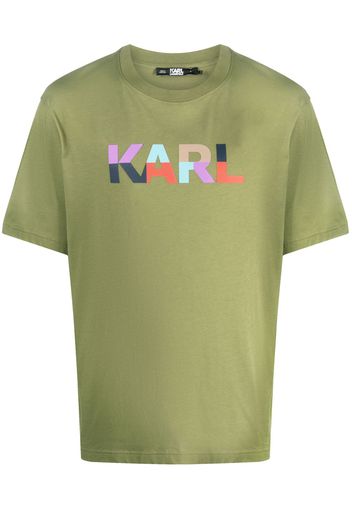 Karl Lagerfeld T-Shirt aus Bio-Baumwolle mit Print - Grün