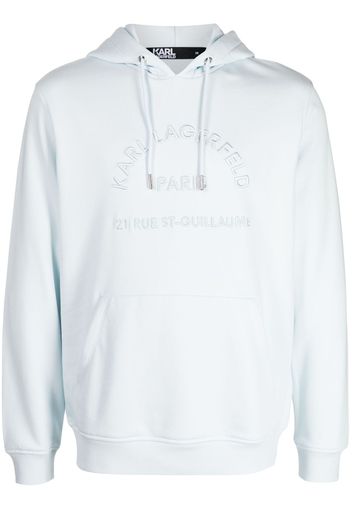 Karl Lagerfeld logo-embroidered long-sleeve hoodie - Blau