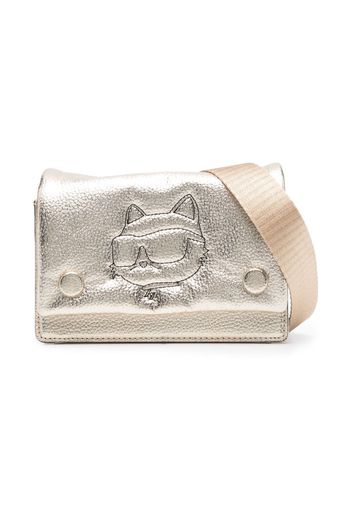 Karl Lagerfeld Kids Schultertasche mit Choupette-Stickerei - Gold