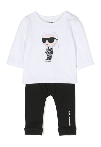 Karl Lagerfeld Kids Jogginganzug mit Logo-Print - Schwarz