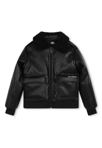 Karl Lagerfeld Kids logo-print bomber jacket - Schwarz