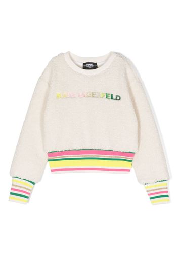 Karl Lagerfeld Kids Sweatshirt aus Faux Shearling - Weiß