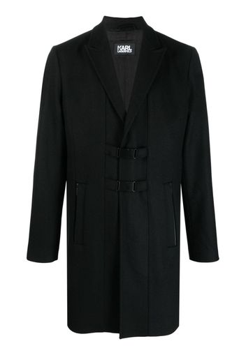 Karl Lagerfeld peak-lapels wool-blend coat - Schwarz