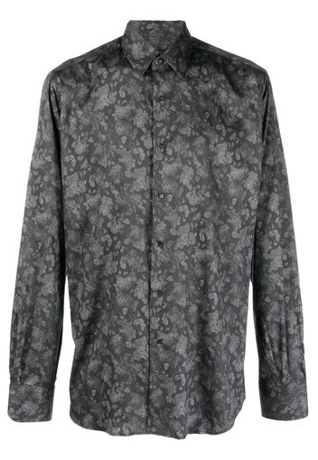 Karl Lagerfeld floral-print long-sleeve shirt - Schwarz