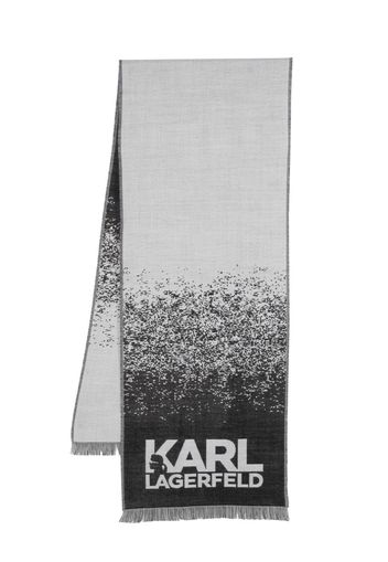 Karl Lagerfeld logo-print knitted scarf - Schwarz
