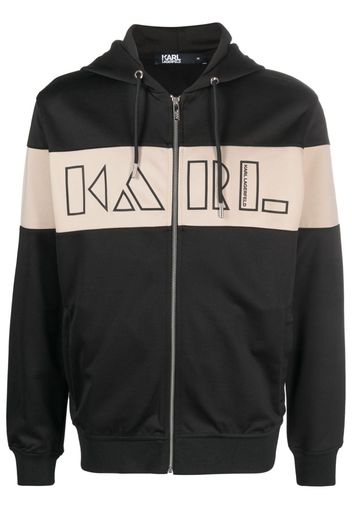 Karl Lagerfeld logo-print zipped hoodie - Schwarz