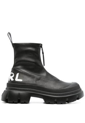 Karl Lagerfeld 60mm logo-print leather ankle boots - Schwarz