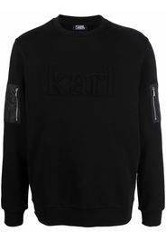 Karl Lagerfeld zip sleeve pocket jumper - Schwarz