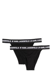 Karl Lagerfeld Logo-waistband 2-pack Brazilian briefs - Schwarz