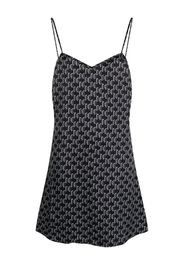 Karl Lagerfeld monogram-print slip dress - Schwarz