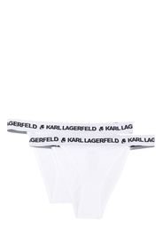 Karl Lagerfeld two-pack Logo-waistband Brazilian briefs - Weiß