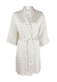 Karl Lagerfeld Monogram-print satin robe - Weiß