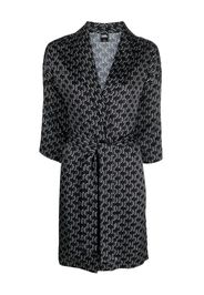 Karl Lagerfeld monogram belted robe - Schwarz