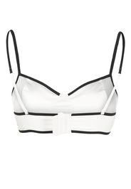 Karl Lagerfeld two-tone satin bralette - Weiß