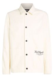 Karl Lagerfeld embroidered-logo overshirt jacket - Nude