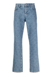 Karl Lagerfeld Straight-Leg-Jeans mit Monogramm - Blau