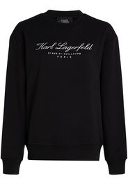 Karl Lagerfeld embroidery-logo long-sleeves sweatshirt - Schwarz