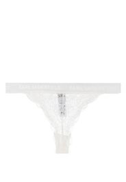 Karl Lagerfeld lace-detail logo-waistband thong - Nude