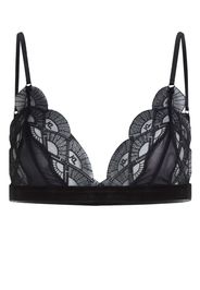 Karl Lagerfeld logo-embroidered lace bra - Schwarz