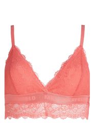 Karl Lagerfeld logo-tape padded lace bra - Rosa