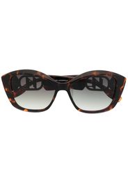 Karl Lagerfeld tortoiseshell-effect logo-engraved sunglasses - Braun