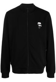 Karl Lagerfeld logo-patch zip-up sweater - Schwarz