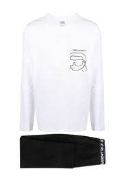 Karl Lagerfeld Pyjama mit Logo-Print - Schwarz
