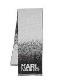 Karl Lagerfeld logo-print knitted scarf - Schwarz