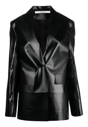 KASSL Editions high-shine single-breasted blazer - Schwarz