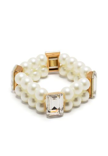 Kenneth Jay Lane pearl-detailing crystal-embellished bracelet - Weiß