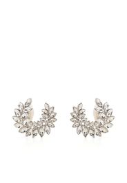 Kenneth Jay Lane Leaf crystal-embellished earrings - Silber