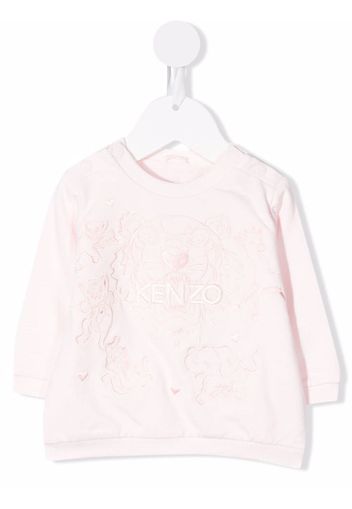 Kenzo Kids Sweatshirt mit Logo-Stickerei - Rosa