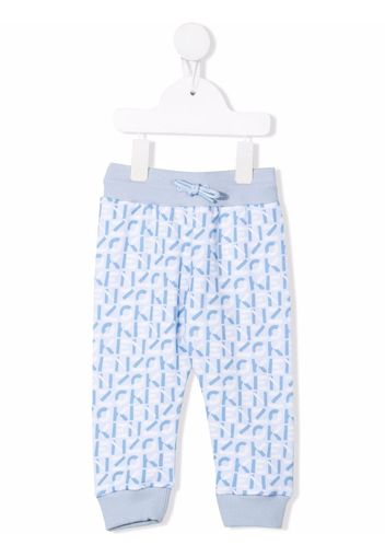 Kenzo Kids Leggings mit Monogramm-Print - Blau