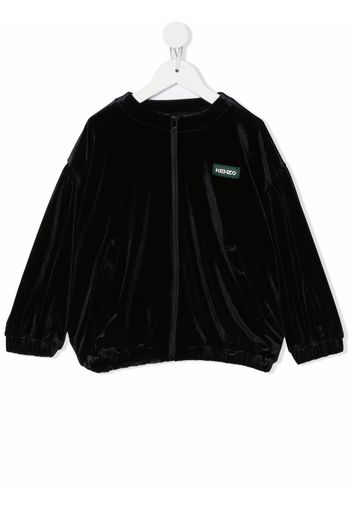 Kenzo Kids Sweatshirtjacke mit Logo-Print - Schwarz