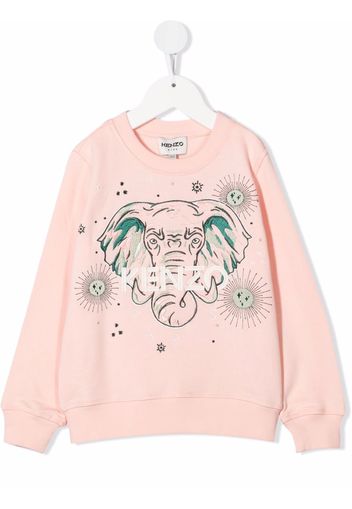 Kenzo Kids Sweatshirt mit Elefanten-Print - Rosa