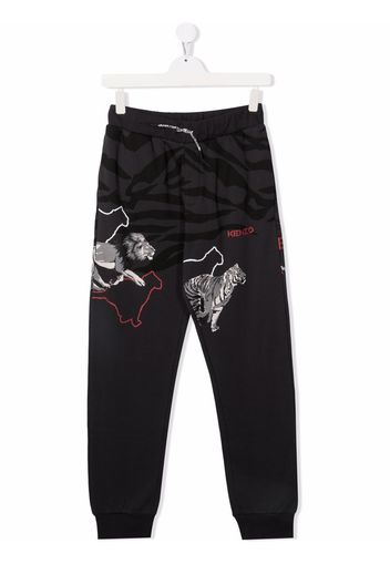 Kenzo Kids Jogginghose mit Tiere-Print - Grau